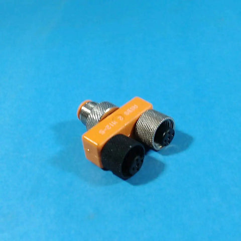 Micro M12 Splitter 2 Way ASBS 2 M12-5 With One Male And Two Female M12 Connectors IP67 NEMA 6P Rated Weatherproof Industrial Grade T Connector.