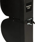 Gig Ready Rotomolded Upright Timbale Case With Smooth Rolling Wheels and Hella Durable Armor Plating, black exterior, compact design.