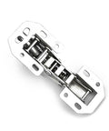 4 Piece DIY Cabinet Hinge Set For Face Frame Cabinets, 90 Degree Soft Close Hydraulic Door Hinges, shown in stainless steel