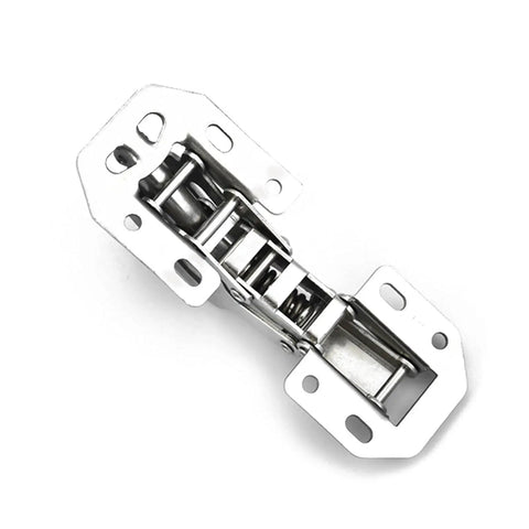 4 Piece DIY Cabinet Hinge Set For Face Frame Cabinets, 90 Degree Soft Close Hydraulic Door Hinges, shown in stainless steel