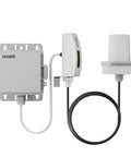 Laser Distance Meter For Water Level And Snow Depth, Class 1 Safety, 915 MHz, Easy Cable-Connected Unit With Main Display For Precise Environmental Monitoring And DIY Projects. Wall-mounted sensor kit with cable-connected display and probe.