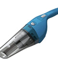Blue cordless handheld vacuum for home and car cleaning, lightweight grab-and-go dustbuster with easy-view dirt bowl, multi-surface suction.