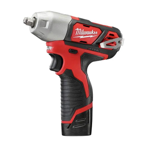 Built Tough 12 Volt Cordless Impact Wrench Kit With Dual Battery And Rapid Charger side view showing grip and design details.