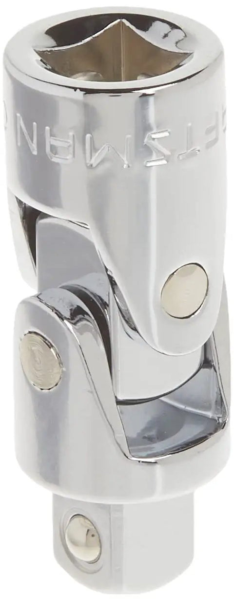 Universal Joint Socket For Three Eighths Inch Drive Chrome Finish Corrosion Resistant Quick Size Markings For Easy Access In Tight Spots Pro Grade Tough Build Meets ASME Specs Lifetime Warranty