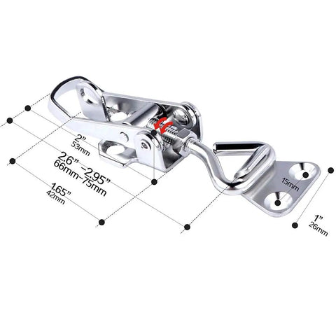 Diagram of 2 Pack Stainless Steel Toggle Latch Clamp For Cabinets And Boat Anti Rattle Lockable Hinge Fastener With Mirror Finish Marine Grade 316