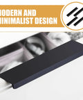 Matte Dark Hidden Cabinet Drawer Pulls 4 Pack, 200mm Extended Kitchen And Wardrobe Door Handles, Modern Minimalist Design