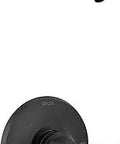 Sleek Matte Black Shower Trim Kit With Single Handle Faucet Set And Monitor 14 Series Pressure Balance Cartridge, shower handle view