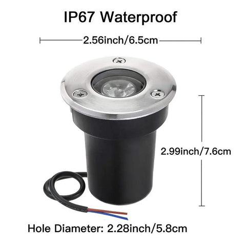 Low Voltage In-Ground Landscape Lights 1W LED Set, 12V-24V Outdoor Dope Accent Lighting For Pavers, Decks, Steps, And Gardens, IP67 Waterproof Warm White, 6 Pack