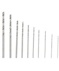 25 Piece HSS Micro Twist Drill Bit Set for PCB and Metal displayed from largest to smallest sizes