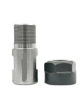 Bulletproof Spindle Motor Extension Shank Adapting ER8 ER11 ER16 ER20 Collets For CNC Milling Machines And Lathes, silver steel body.
