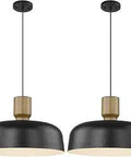Farmhouse Pendant Lights 2 Pack Adjustable Hanging Fixtures With Hammered Metal Shades 18.1 Inch Island Lighting In Black Dope Rustic Modern Vibe