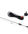 Two Pack Magnetic Car Antenna For UV-5R UV-82 UV-9R Walkie Talkie 144 MHz And 430 MHz Band 50 Ohm F Female Connector Black Includes 3.0 dB And 2.15 dB Gain, 26cm whip, coiled cable visible
