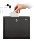 Heavy Duty Wall Mount Deposit Box With Lock And Slot For Payments And Checks, Ideal Office Mail And Cash Drop Box