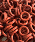 Red silicone O ring set, 30 pieces, OD 18.6mm, ID 15mm, perfect for automotive gaskets and seals. Durable and flexible sealing solution.