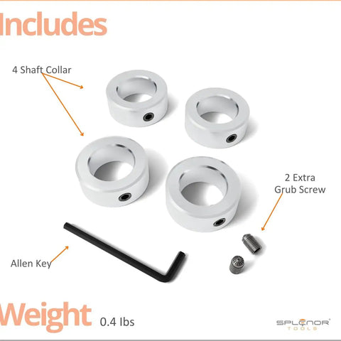 Five Eighth Inch Bore Solid Carbon Steel Shaft Collars Zinc Plated Four Pack Heavy Duty Set For Machinery Automotive Lawn Tractors And Industrial Use Built Tough For Real World Jobs