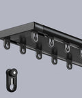 Heavy Duty Double Row Ceiling Curtains Track Silent Curtain Rail For Ceiling Double Track With Smooth Sliding Rails System Ideal For Room Dividers Bedroom And Shower Black Finish Aluminum Alloy Durable Wear Resistant 5.6m 18.4ft