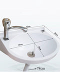 Wall Mount Bathroom Sink 40x28x14cm - Modern Oval Cactus Vessel Basin with 78cm Waste Set for Stylish Cloakroom & Vanity Cabinet - Elegant White Design, showing dimensions and tap.