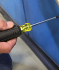 Using Combination Tip Screwdriver Set With 4-Inch Fixed Blade Drivers No. 1 And No. 2 Tips Cushion Grip Handles Made In USA