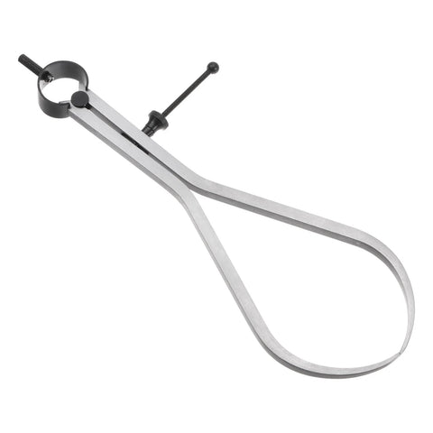 Spring joint outside caliper, 10 in / 250 mm, steel with solid nut for wood turning lathe work
