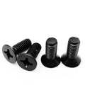 Rock Solid Black Carbon Steel Phillips Countersunk Head Screws M2x10mm 100 Piece Pack side view showing flat heads and threads.