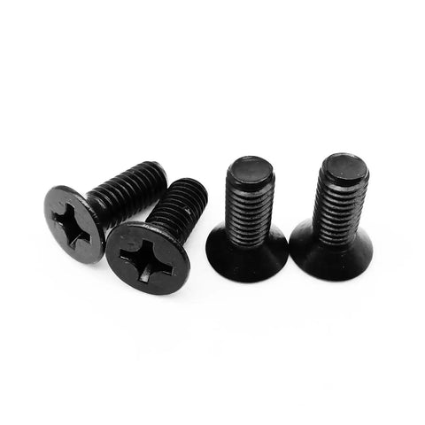 Rock Solid Black Carbon Steel Phillips Countersunk Head Screws M2x10mm 100 Piece Pack side view showing flat heads and threads.