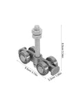 Heavy Duty Steel Sliding Door Track Roller With Quiet Gliding Wheels For Indoor Room Partitions And Office Decor Near Silent Operation And Dead Quiet Performance With Super Strong Load Bearing For Bedrooms Libraries And High Traffic Spaces, close-up view showing dimensions.