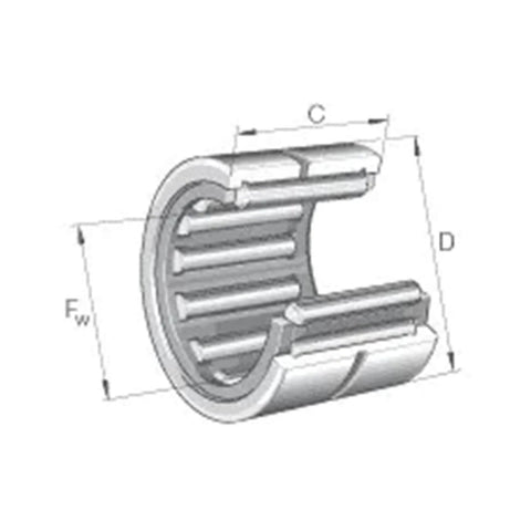 Diagram of Thrust Needle Roller Bearing 1 Piece Without Inner Ring Inch Size Built Tough For Radial Cylindrical Use