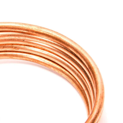 Copper thermocouple coil, close-up view, 30-inch length for gas furnaces and boilers