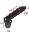 Heavy Duty Wall Mounted Shelf Brackets 2 Pack Black Iron Metal L Shape Floating Supports For Diy Open Shelving Includes Hardware, dimensions shown.