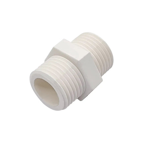 G3/4 Inch PVC Pipe Fitting Hex Nipple Adapter Male To Male 3/4 G Thread Connector, Corrosion Resistant