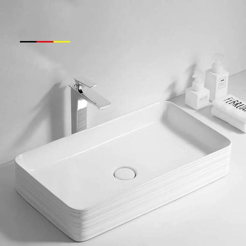 Killer Finish White Ceramic Vessel Sink For Modern Bathrooms Boosts The Vibe On Any Freestanding Vanity Arrives With Full Faucet And Drain Assembly Smooth Glazed Surface Resists Bacteria And Cleans Up Easy Daily.