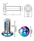 Colored bolts with dimensions for 220mm Bike Disc Brake Rotor Thickened To 2.3mm With Rapid Heat Dissipation, Vented, Heavy Duty