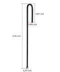 Diagram of Extra Heavy Duty Rebar U J Hook Ground Anchors 12 Inch By One Quarter Inch showing dimensions and rust-proof coated steel.