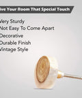 Set Of 8 Round Wooden Knobs Brushed Contemporary Cabinet Hardware Finger Pull Kit For Kitchen Cupboards Drawers Doors White And Brown Finish Durable Handcrafted Quality close up with screw