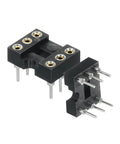 2.54mm Pitch DIP IC Socket Dual Row 6 Pin Round Pins Connector For Electronics DIY Nerds Prototyping Soldering Friendly