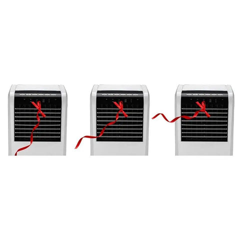 Compact Portable Evaporative Air Cooler With Quiet Swamp Cooling For Home Office Humidifier Plus Fast Air Purifier Keep Things Fresh Without Breaking The Bank All Day Smooth Chill with red ribbons.