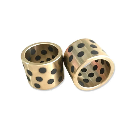 Solid Graphite Copper Sleeve Bushings 90 X 110 X 100 mm 10 Pack Self Lubricating Bearings, black dotted design.