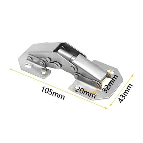 Rotating Concealed Cabinet Door Hinges Four Inch No Drill Installation Soft Close Buffer Durable with measurements shown
