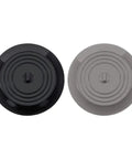 Bathtub Drain Stopper 6 Inches Silicone Rubber Plug, Black and gray silicone drain plugs on a white background.