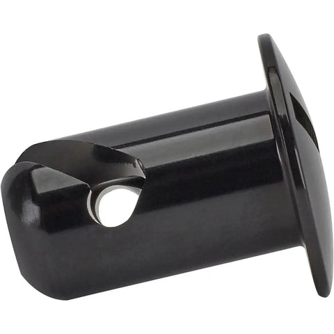 Quarter Turn Panel Fasteners Quick Release Snap On Clip, black anodized aluminum, half inch grip for secure mounting.