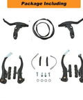 V Type Bike Brake Set 6PCS For Road And MTB Bicycles With Front And Rear Inner And Outer Cables Aluminum Alloy Levers All In One Heavy Duty Calipers And Cables Black Built For All Weather Performance