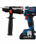 Compact 18V Cordless Drill Driver With Brushless Motor And Rugged Locking Chuck Supporting 5In1 Flexiclick Quick Swap System Paired With A Badass 4Ah Battery Pack, showcasing side view and sturdy grip.
