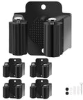 Heavy Duty Stainless Steel Broom And Mop Wall Mount Hanger, 4 Piece Set With Screws, Durable Indoor Outdoor Tool Organizer Rack For Garage Or Garden, Anti Rust Wall Bracket, Black.