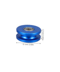 Aluminum U Groove Pulley For Gym Cable System Dual Bearing Silent Roller Stable Home Gym Fitness Gear For Smooth Weight Lifting Compact Quiet Durable Cable Pulley For Any Workout Setup, blue 2.0in pulley