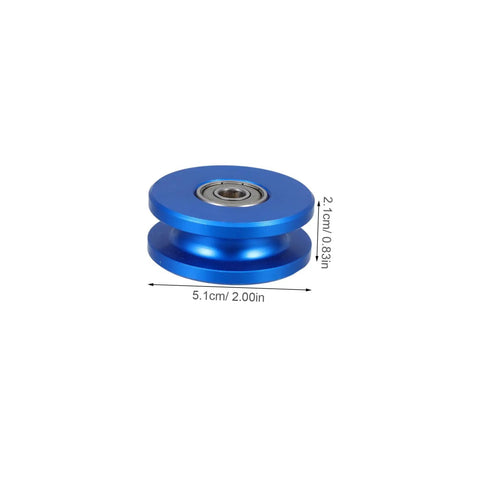 Aluminum U Groove Pulley For Gym Cable System Dual Bearing Silent Roller Stable Home Gym Fitness Gear For Smooth Weight Lifting Compact Quiet Durable Cable Pulley For Any Workout Setup, blue 2.0in pulley