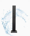 Heavy Duty EV Charger Holder Outdoor Rain Ready Waterproof Cable Protection Box Galvanized Steel Wall Mount standing on base with water splash effect.