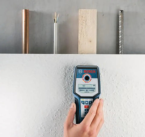 Wall Scanner For Studs Metal And Live Wiring With Center Finder Multi Mode Detection in use detecting wiring in wall