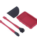 Silicone Glue Kit For Woodworking DIY Ready With Dual Head Spreader And Applicator, 2 Brushes, 1 Comb, And 1 Tray Set Displayed
