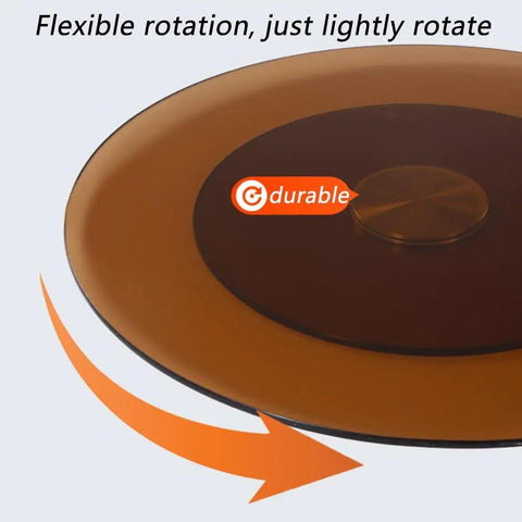 Tempered Glass Lazy Susan Turntable With 360 Degree Crazy Smooth Rotation And Encrypted Ball Bearing Core for durability