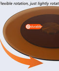 Big Ol Black Lazy Susan Turntable For Dining Tables Swivel Serving Tray 60cm To 120cm Smooth Easy Clean Countertop Plate Perfect For Sharing Dishes And Parties, flexible rotating tempered glass
